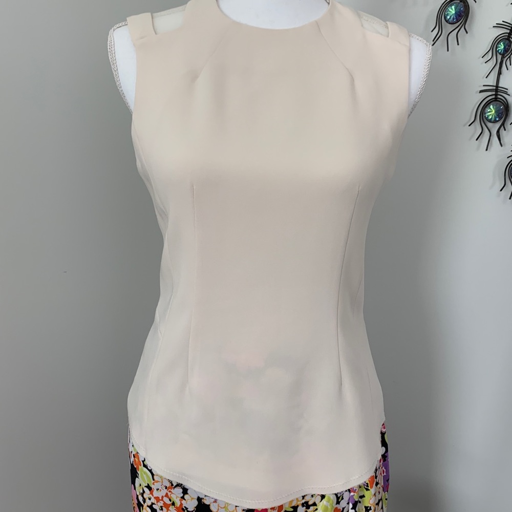 Rag and Bone mesh paneled raw hem top